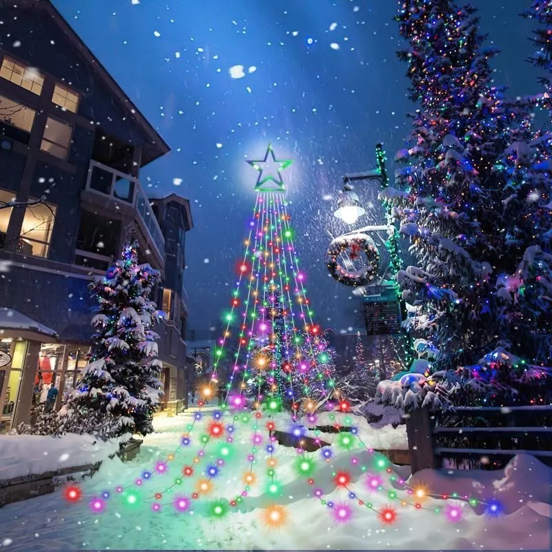 Picture of Pascal Wholesale OCD344 Easy Installation & Waterproof Outdoor Christmas Decorations 344 LED Star Lights