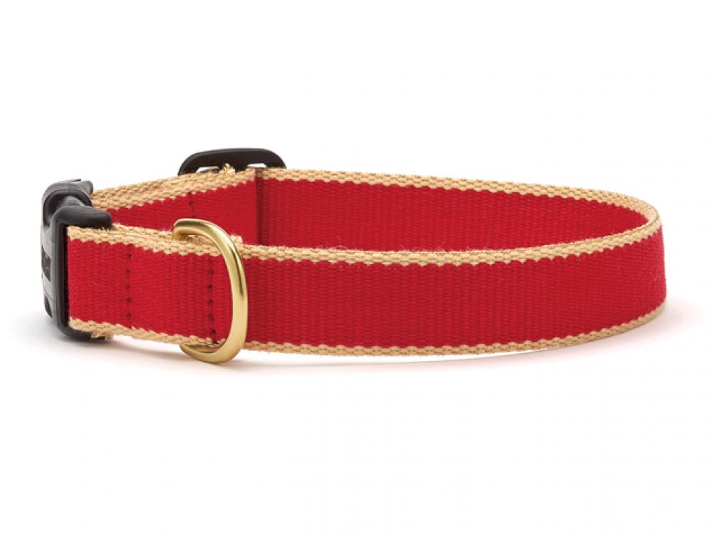Up Country RTBBCMN Red & Tan Bamboo Pet Collar - Medium Narrow