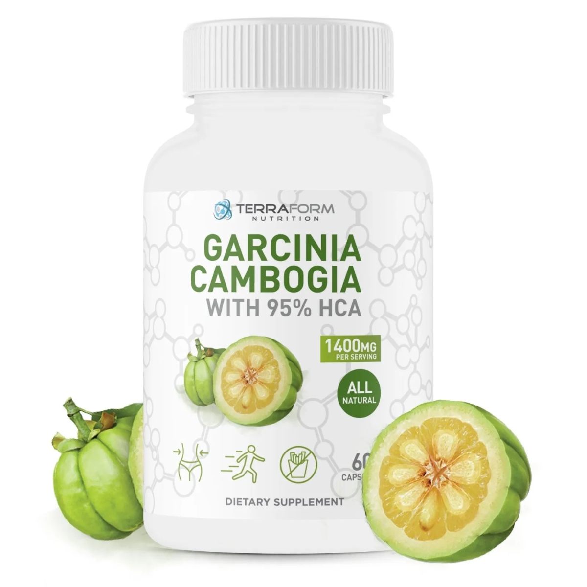 711841621759 100% Pure GARCINIA CAMBOGIA Extract  95% Natural HCA 1400mg  Fast Weight Loss -  Terra form nutrition