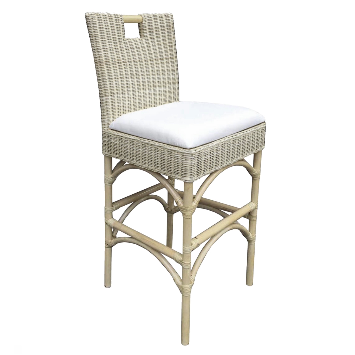 Malio Barstool, White Wash - 42.91 x 18.11 x 21.26 in.