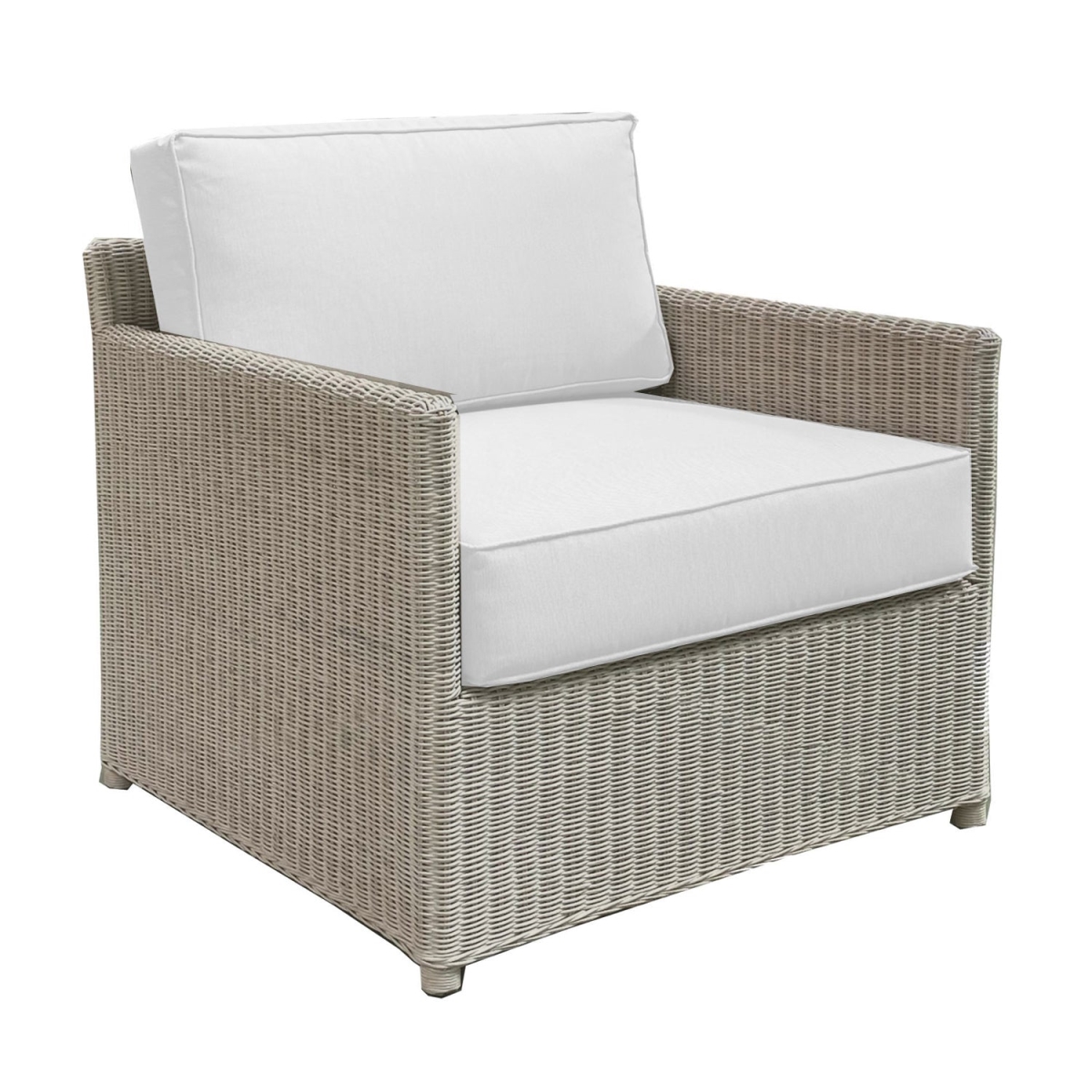 MAL01-WHW Malio Natural Lounge Chair, Base White Fabric