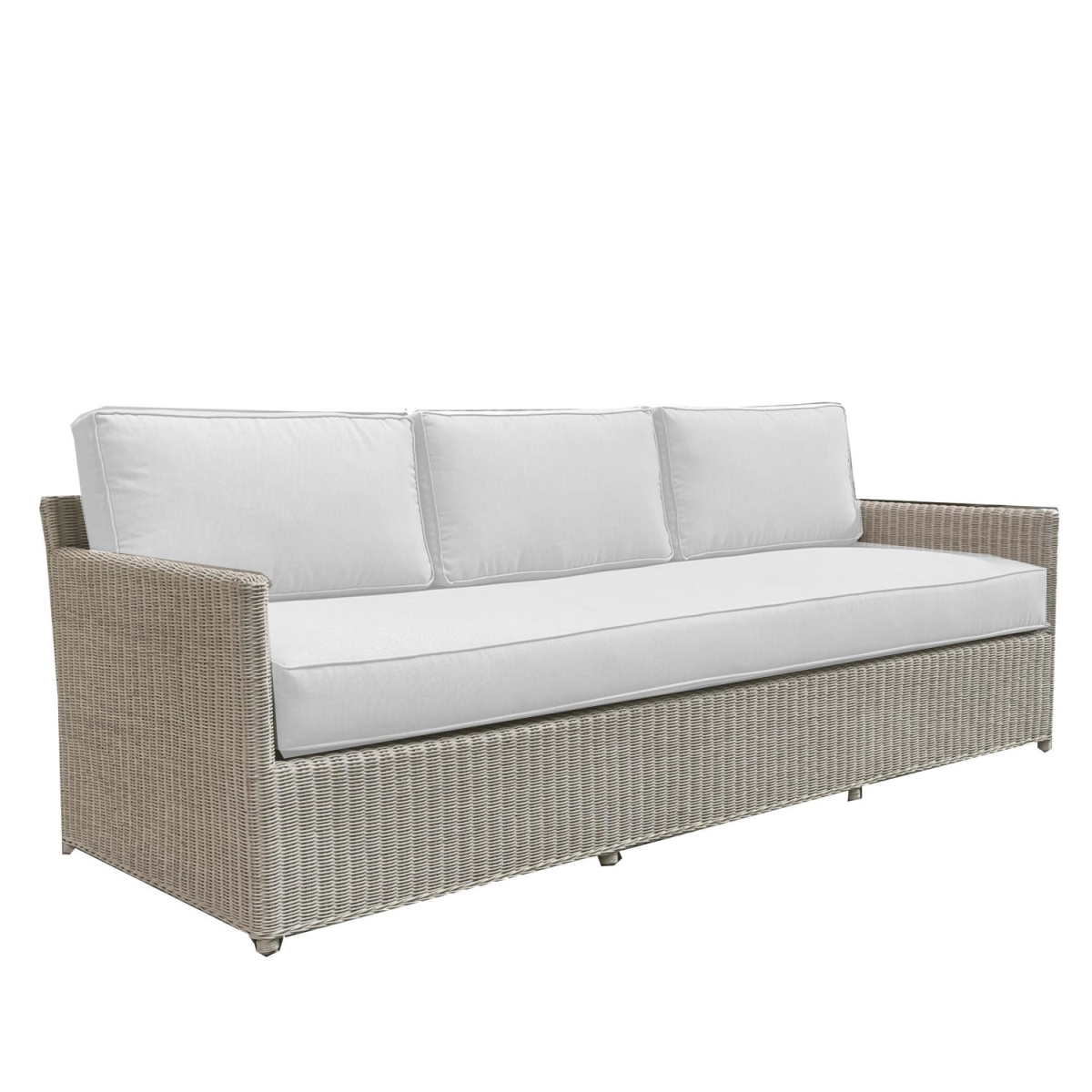 MAL04-WHW Malio Natural Sofa, Base White Fabric
