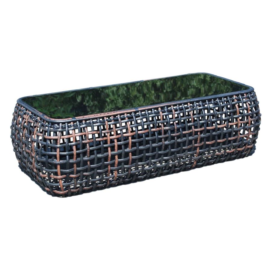 Picture of Skyline Design 22384-BMNP-GL Dynasty Coffee Table with Glass&#44; Black Mushroom