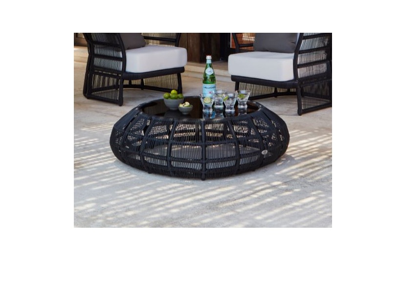 Picture of Skyline Design 23831-BLPR-GL Rio Coffee Table with Glass - 12 x 37 x 37 in.