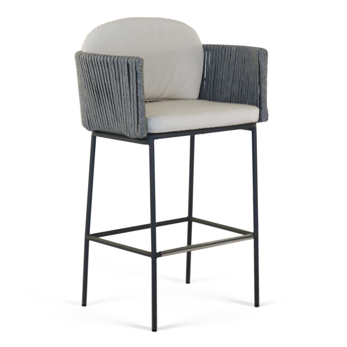 Picture of Skyline Design 24161-LGFRD-CUSH-SU-737 41 x 26 x 22.5 in. Boston Barstools with Sunbrella Cushion&#44; Graphite