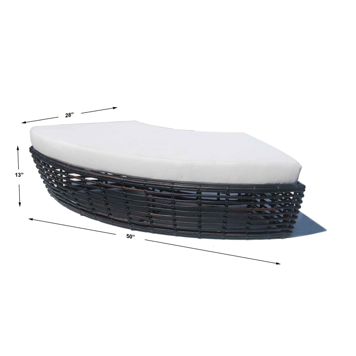 Picture of Skyline Design 84887-BMNP-CUSH-SU-735 13 x 50 x 28 in. Halo Bench with Sunbrella Cushion - Air Blue