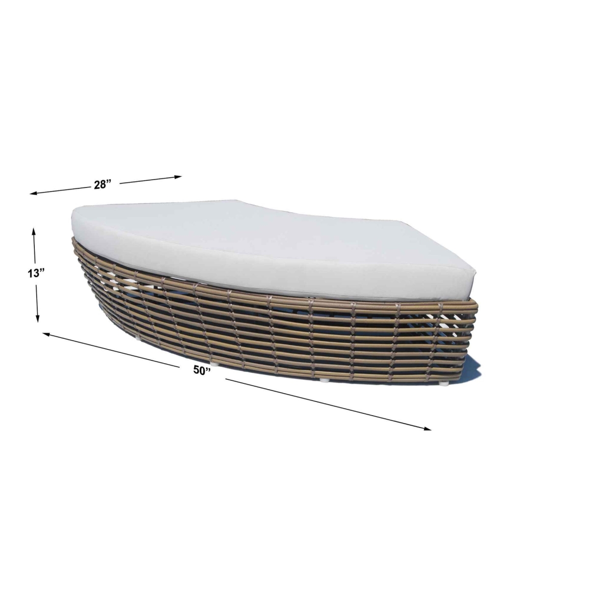 Picture of Skyline Design 84887-KMNP-CUSH-SU-762 13 x 50 x 28 in. Halo Bench with Sunbrella Cushion&#44; Indigo