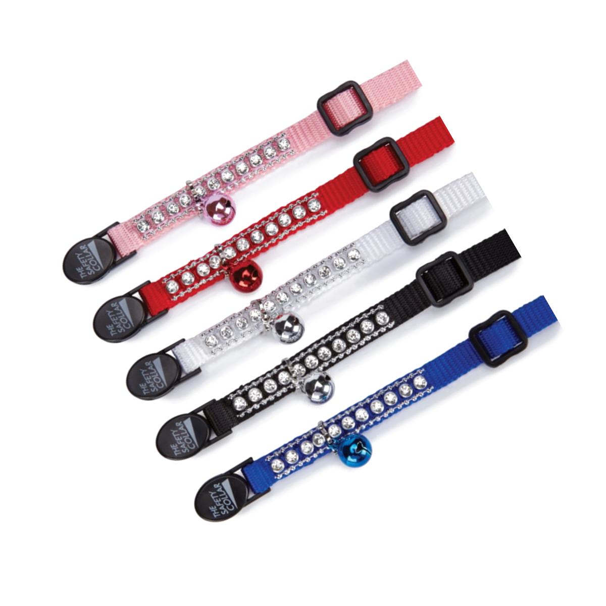 Picture of East Side Collection ZW322 95 Rhinestone Cat Collar White