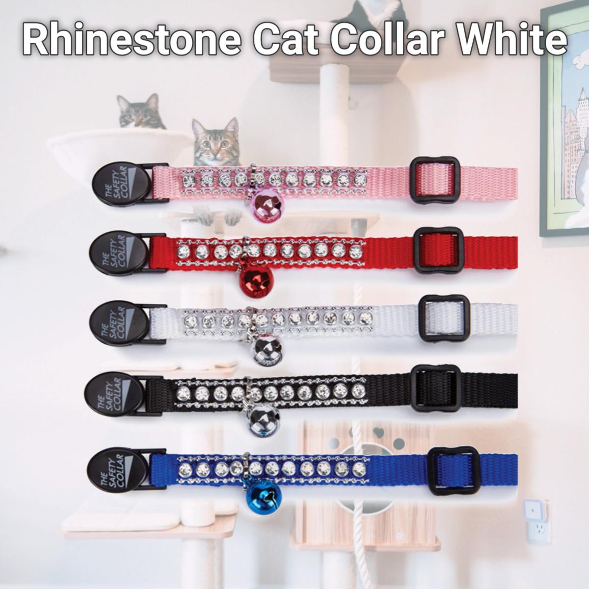 Picture of East Side Collection ZW322 95 Rhinestone Cat Collar White