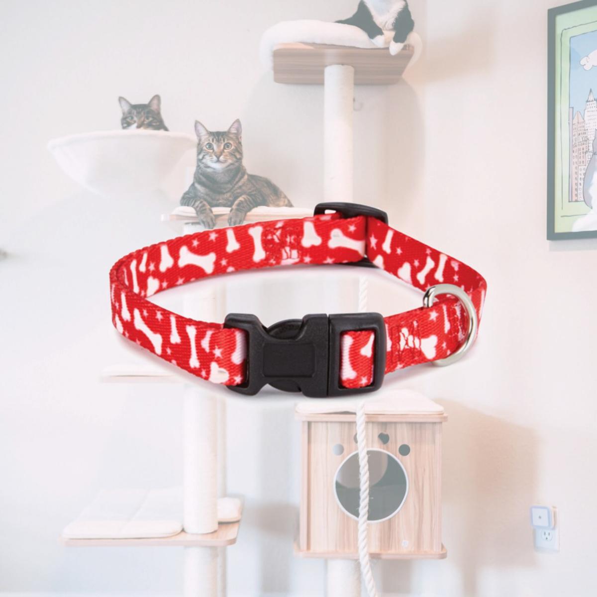 Picture of Casual Canine ZA1547 14 21 Pooch Patterns Collar 14-20 In Red Bone