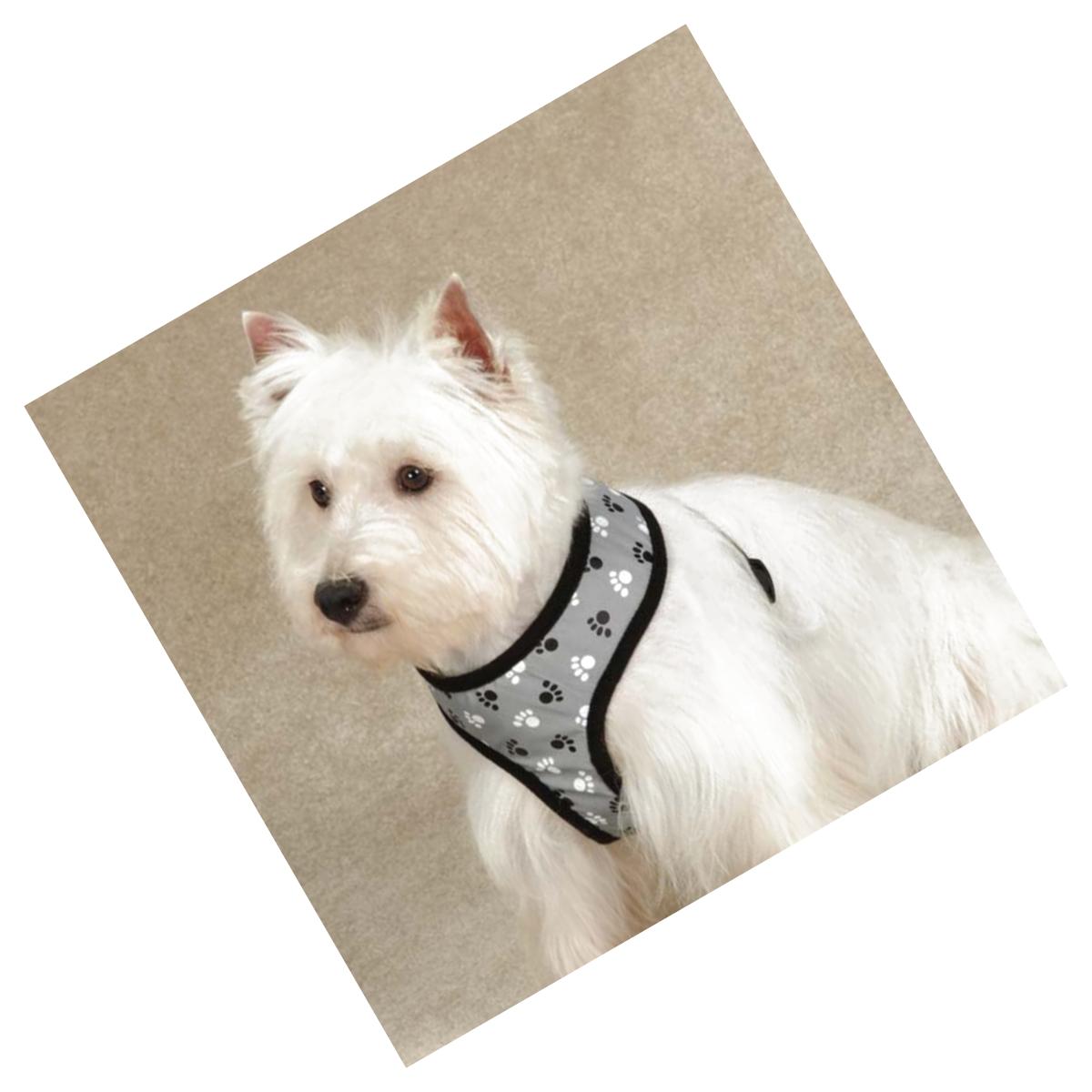 Picture of Casual Canine ZA4927 16 17 Reflective Pawprint Harness Med Black