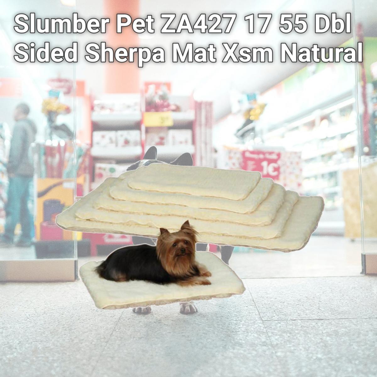 Picture of Slumber Pet ZA427 17 55 Dbl Sided Sherpa Mat Xsm Natural