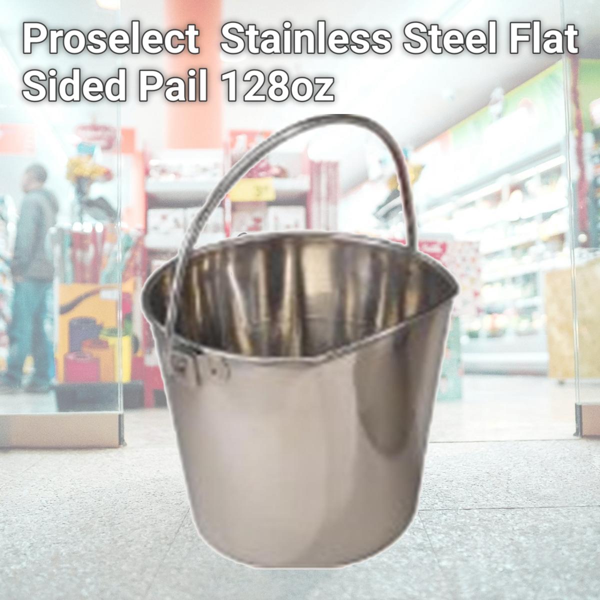 Picture of Proselect ZT644 04 Stainless Steel Flat Sided Pail 128oz