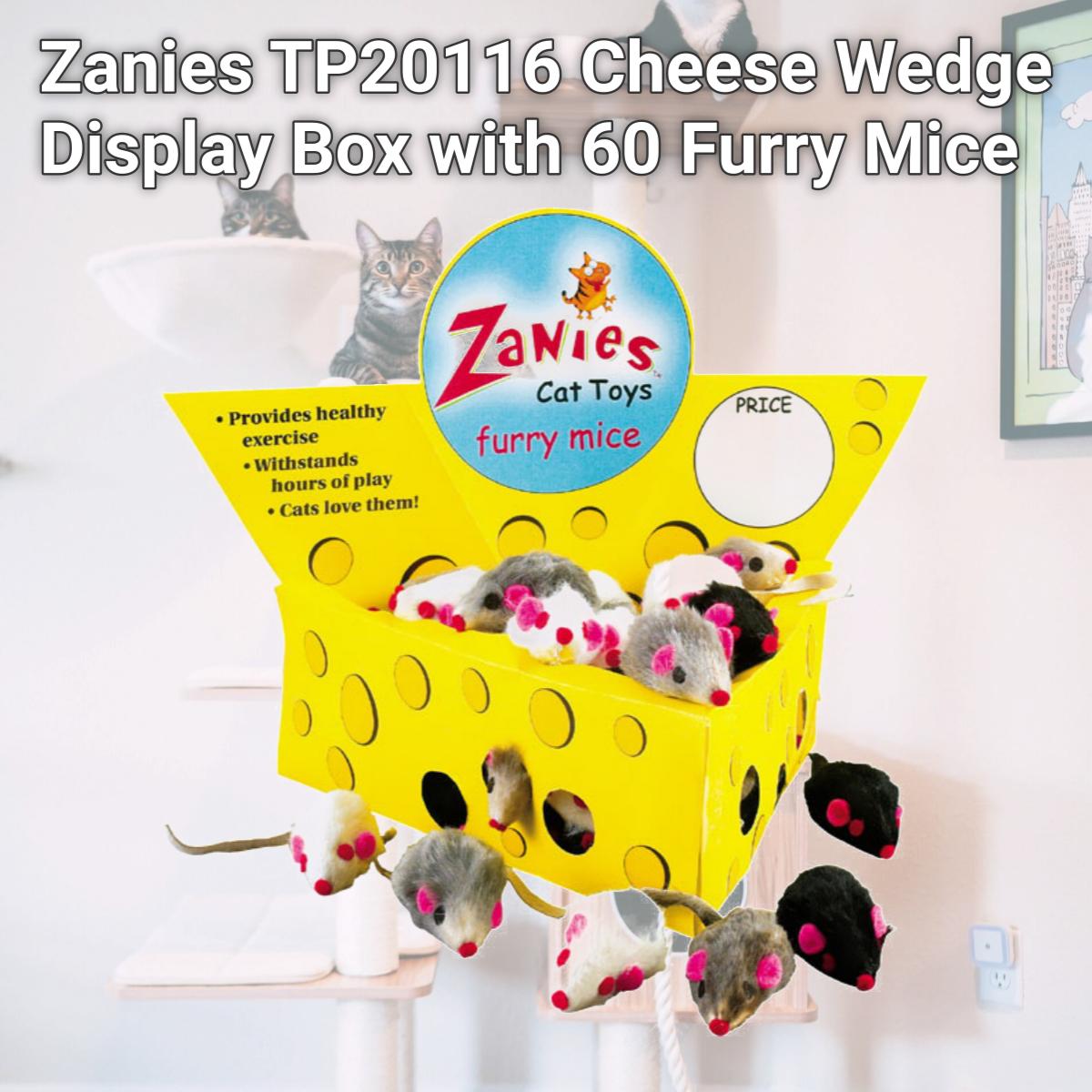 Picture of Zanies TP20116 Cheese Wedge Display Box with 60 Furry Mice