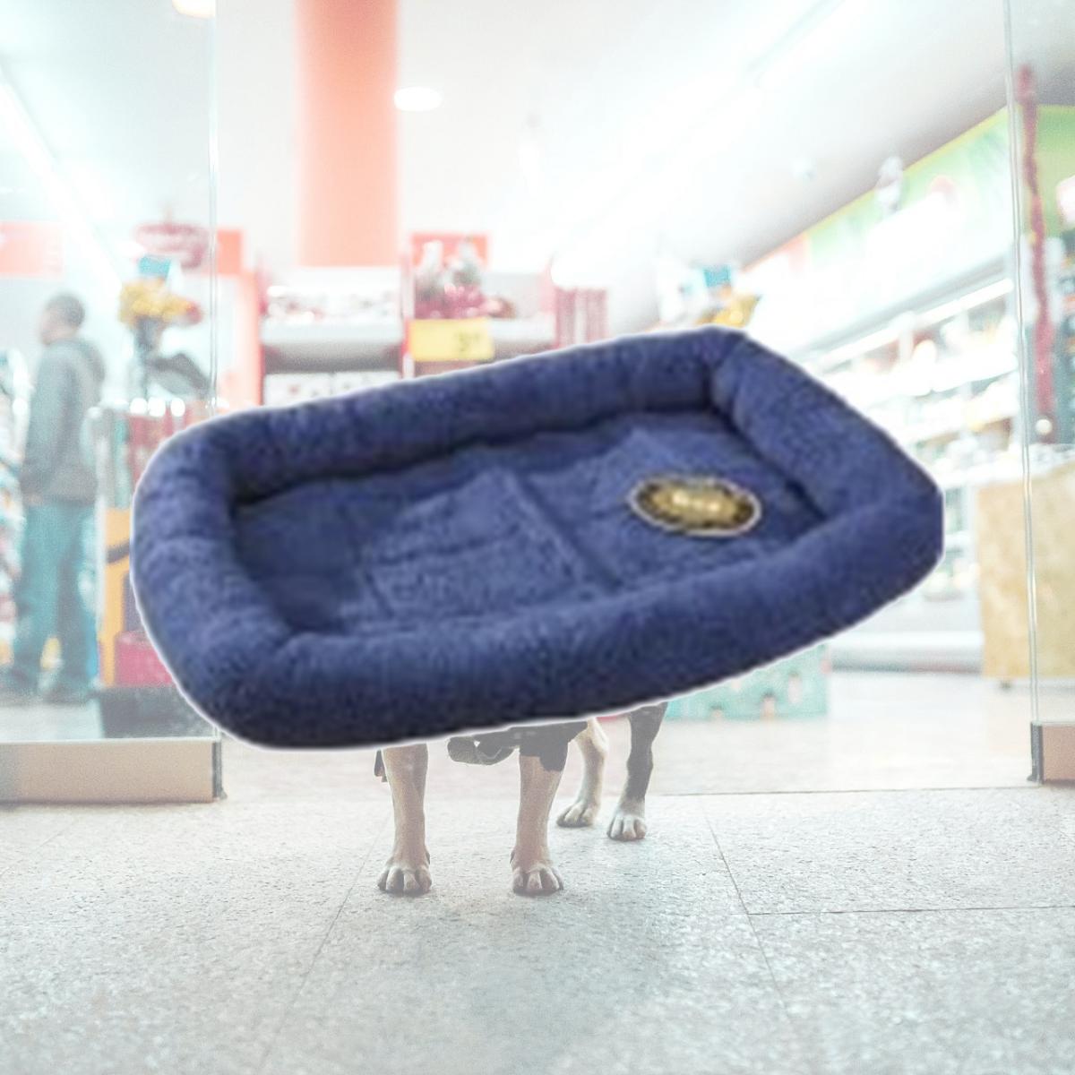 Picture of Slumber Pet ZW260 36 90 Sherpa Crate Bed 35.75 x 22.75 In Slate Blue