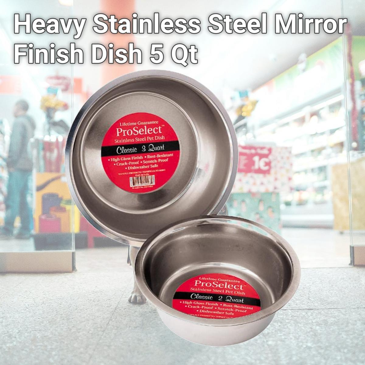 Picture of Pet Pals ZW150 98 Heavy Stainless Steel Mirror Finish Dish 5 Qt