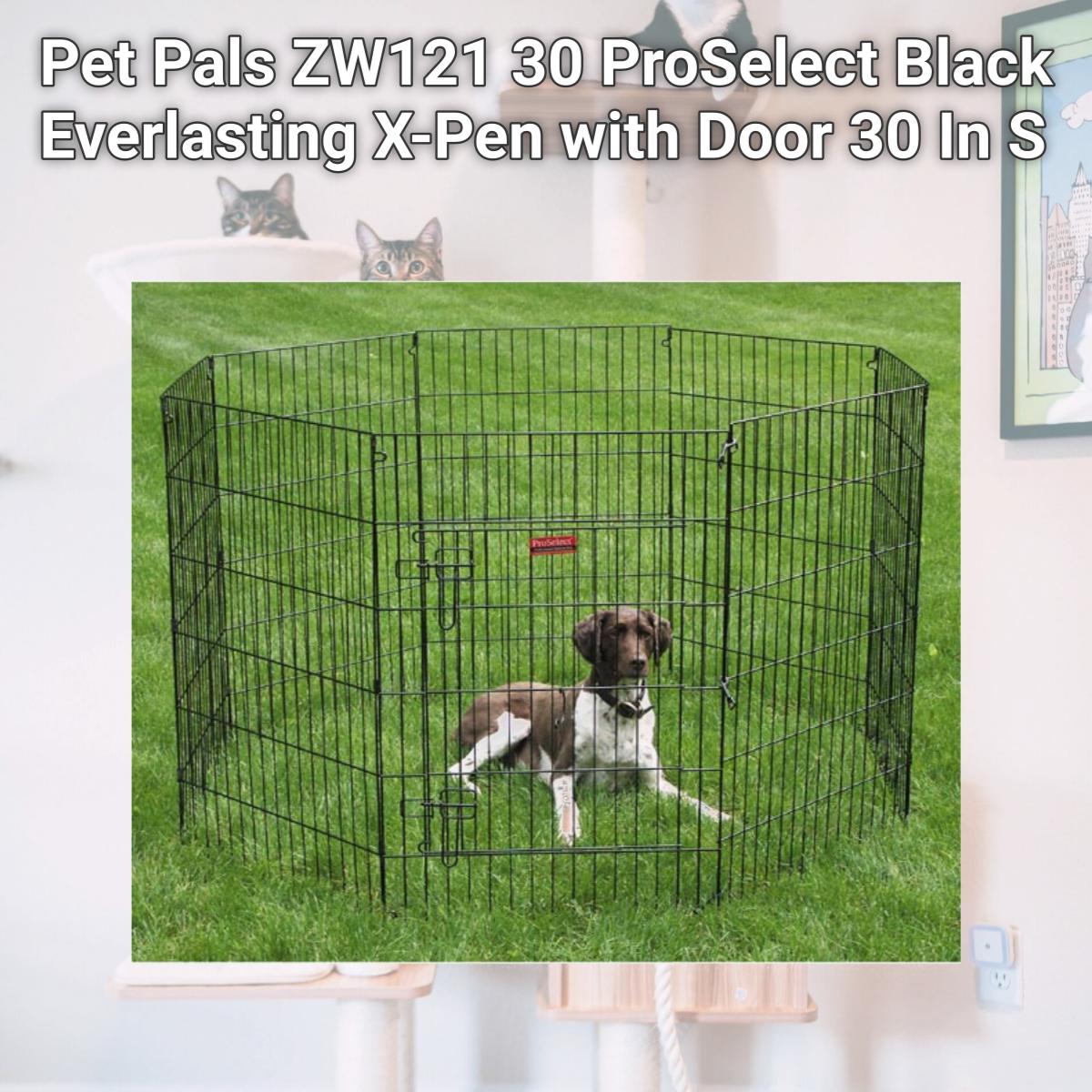 Picture of Pet Pals ZW121 30 ProSelect Black Everlasting X-Pen with Door 30 In S