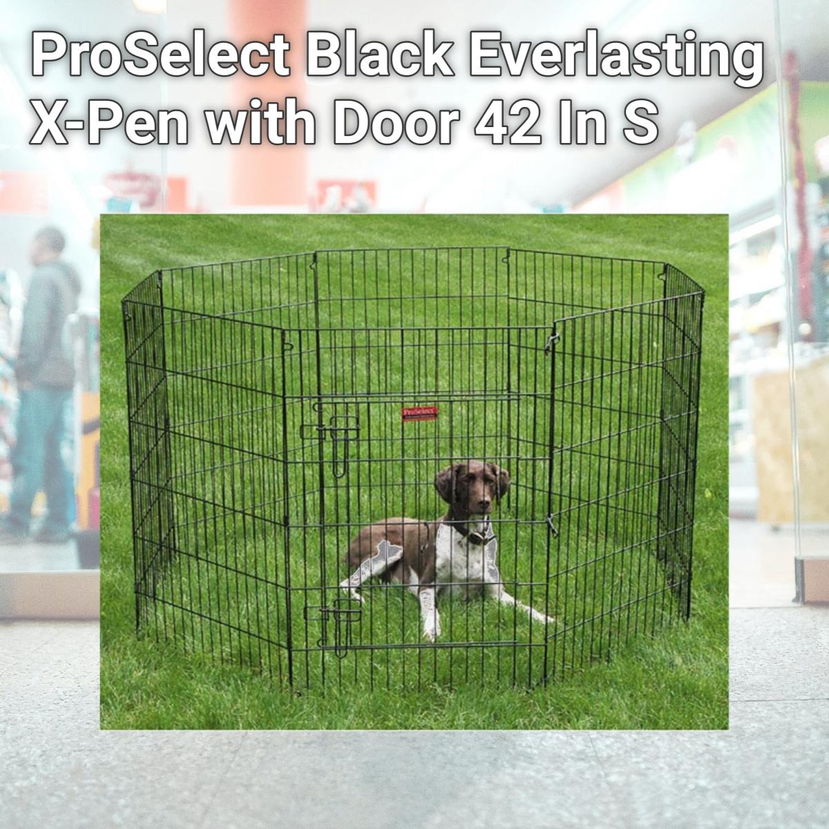 Picture of Pet Pals ZW121 42 ProSelect Black Everlasting X-Pen with Door 42 In S