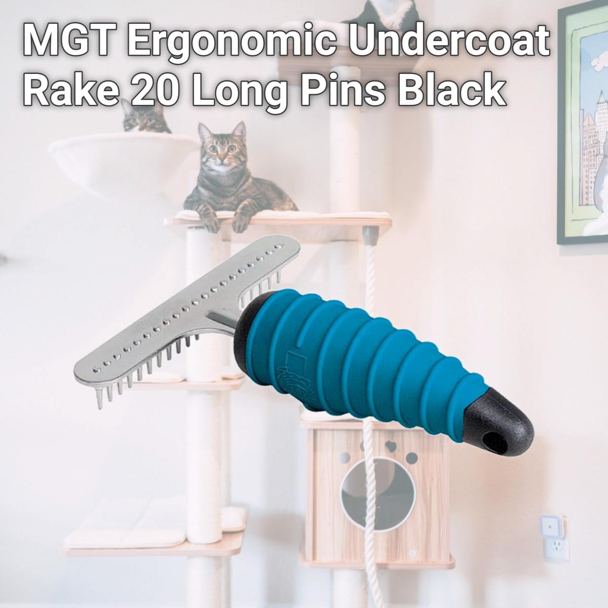 Picture of Pet Pals TP250 12 12 MGT Ergonomic Undercoat Rake 20 Long Pins Black