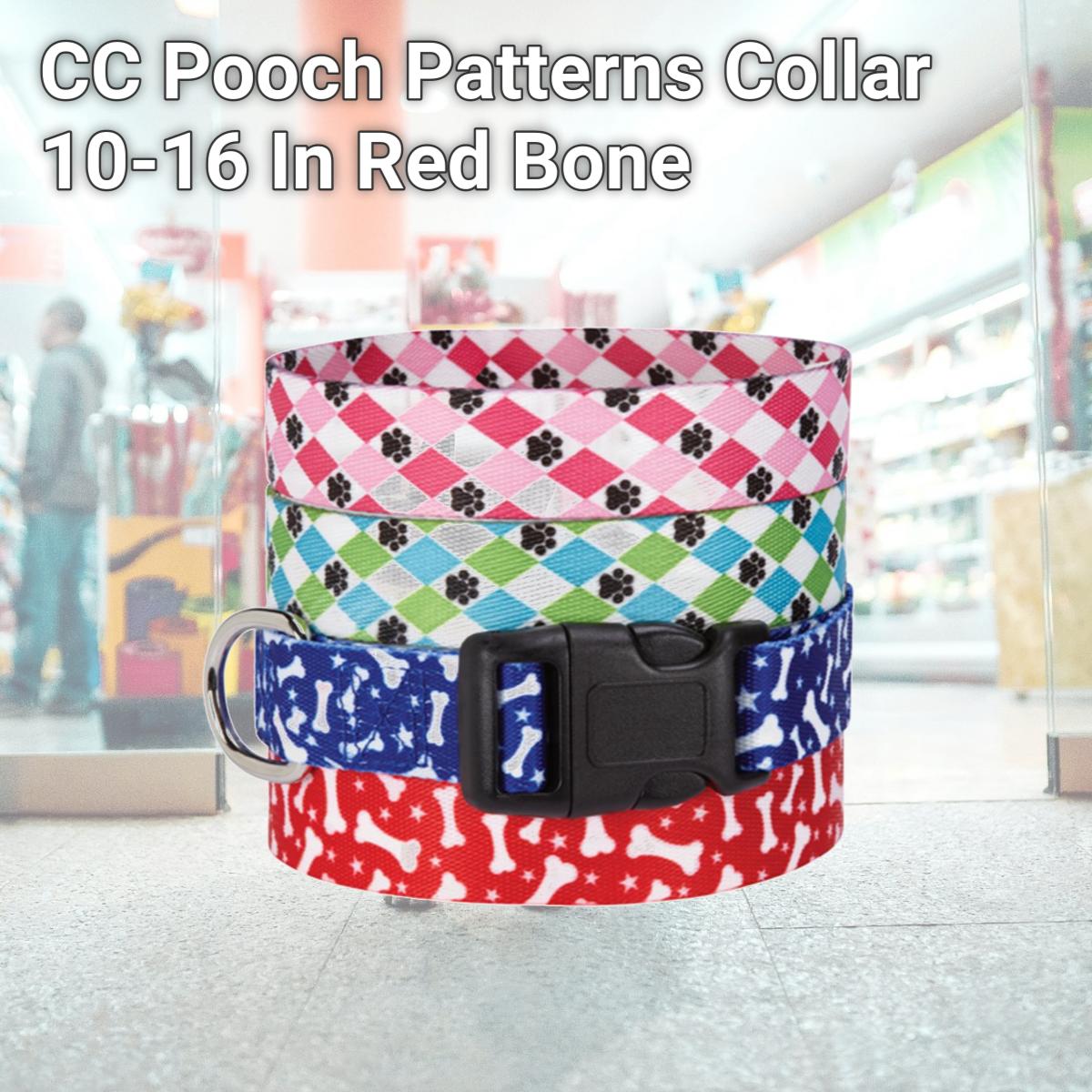 Picture of Casual Canine ZA1547 10 21 CC Pooch Patterns Collar 10-16 In Red Bone