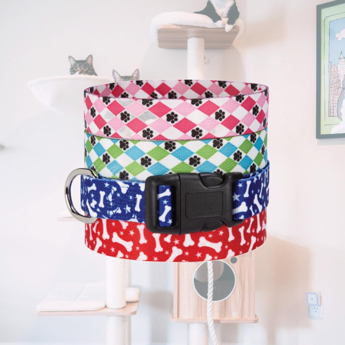 Picture of Casual Canine ZA1547 10 84 CC Pooch Patterns Collar 10-16 In Blue Argyle