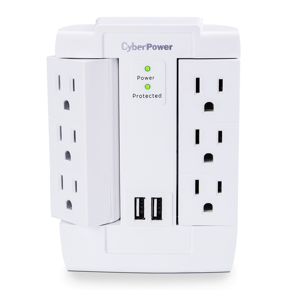 Picture of Cyberpower CSP600WSURC2 6 - Outlet Swivel Professional Surge Protector with 2 USB Ports&#44; 125V