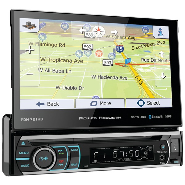 PDN-721HB 7 in. LCD Touchscreen DVD Receiver with Detachable Face & Bluetooth -  Power Acoustik, PO392336
