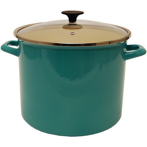 Picture of Starfrit 030085-001-0000 11.6 qt Enamel Carbon Steel Stock Pot with Lid