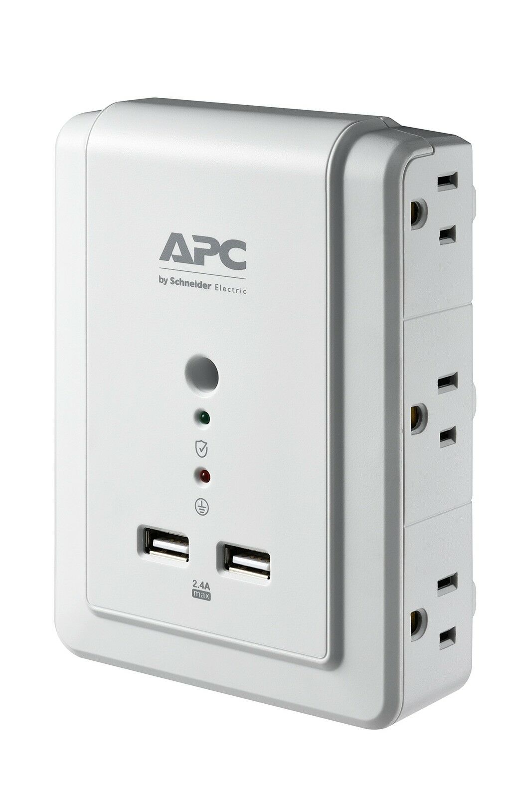 Picture of APC P6WU2 P6WU2 6-Outlet Dual USB Wall Mount Surge Protector