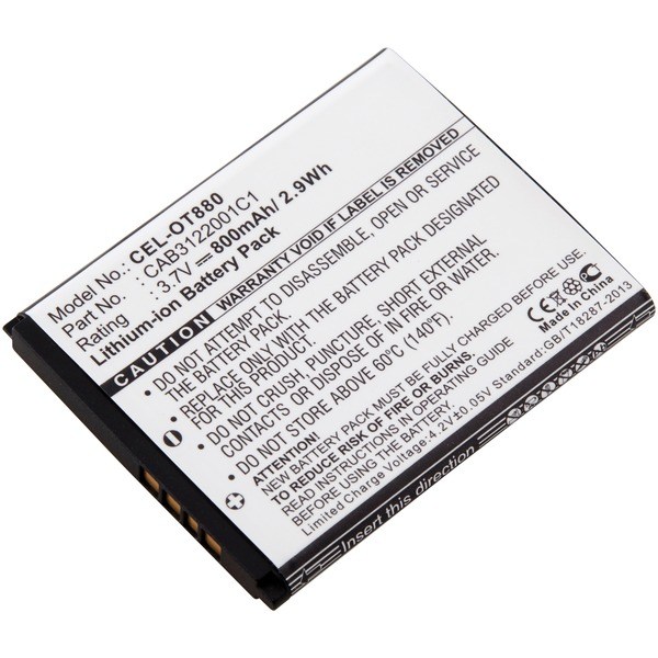 Picture of Dantona CEL-OT880 3.7V 800mAh Lion Cell Phone Replacement Battery for Alcatel 710A