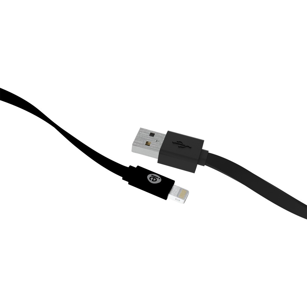 Picture of Iessentials IEN-FC4L-BK 4 ft. Charge & Sync Flat Lightning to USB Cable - Black