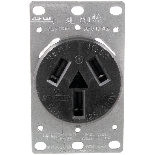 Picture of No Logo GE41523 Single-Flush Range Receptacle - 3 Wire