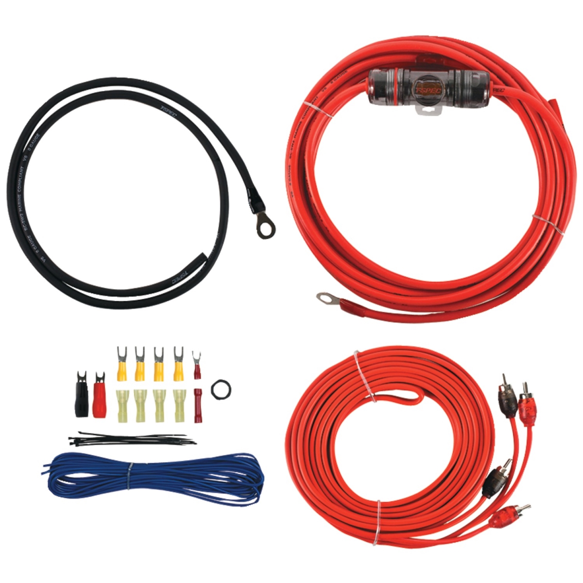 8 Gauge V6 Series Amp Installation Kit with RCA Cable
