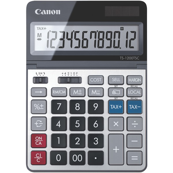 Picture of Canon 2468C001 TS-1200TSC Solar Desktop Calculator&#44; Black & Silver
