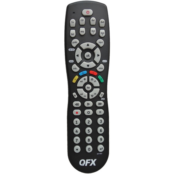 Picture of QFX REM-8 8-in-1 Universal Remote Control with Glow-in-the-Dark Buttons, Black