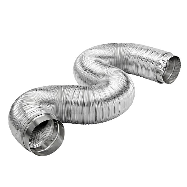 Premium RigiFlex Duct - Silver - 4 in. x 6 ft. - UL Certified - All Metal Design