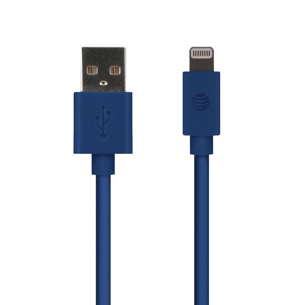 Picture of AT & T PVLC1-BLU 4 ft. PVC Charge & Sync Lightning Cable&#44; Blue