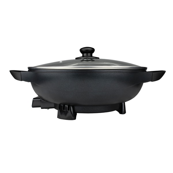 Picture of Brentwood SK-69BK 13 in. Non-Stick Flat Bottom Electric Wok Skillet with Vented Glass Lid&#44; Black