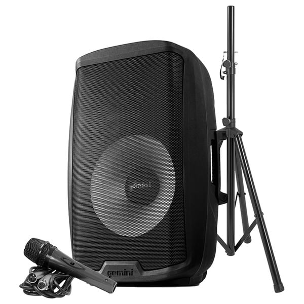 AS-2115BT-PK 15 in. 2000W Active Bluetooth Loudspeaker with Stand & Wired Microphone -  Gemini