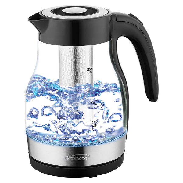 Picture of Brentwood KT-1962BK 1.7 ltr Cordless Glass Kettle with Infuser&#44; Black