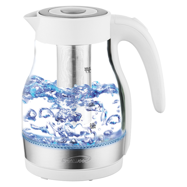 Picture of Brentwood KT-1962W 1.7 ltr Cordless Glass Kettle with Infuser, White