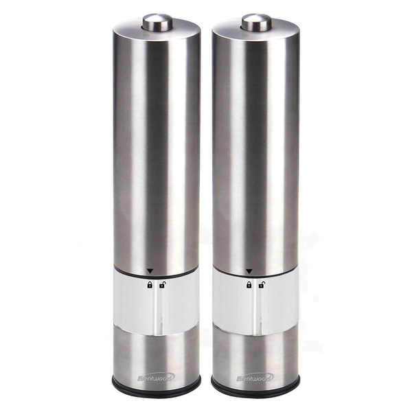 Picture of Brentwood SG-2321S Electric Blue LED Stainless Steel Salt & Pepper Adjustable Ceramic Grinders, Metallic