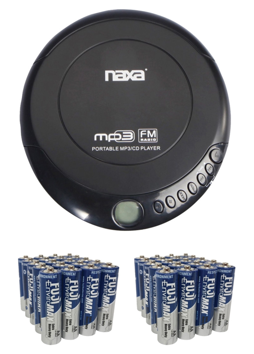 Picture of Naxa 843631101612 CD Player & Type AA Batteries - Pack of 50