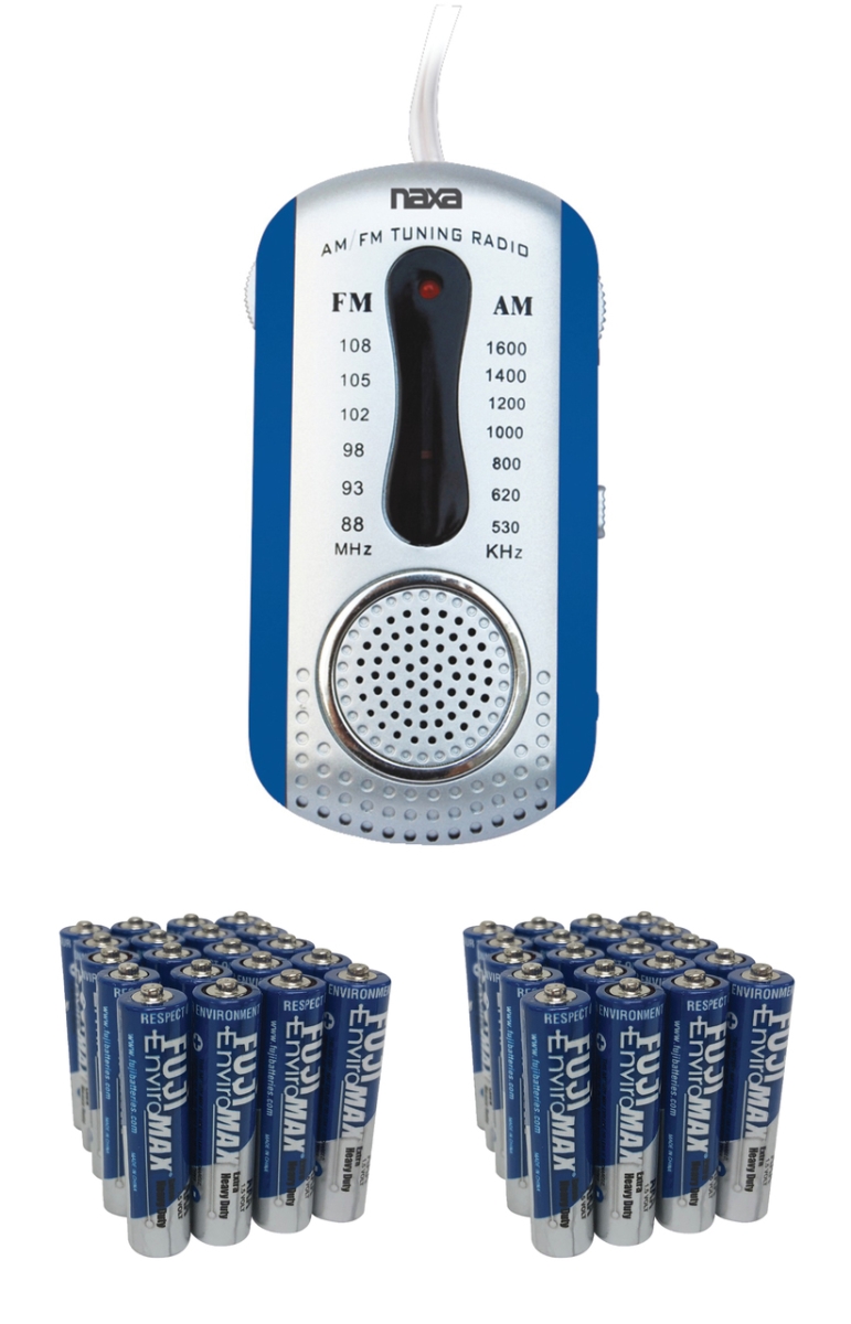 Picture of Naxa 843631101711 Radio & Type AAA Batteries&#44; Blue - Pack of 50