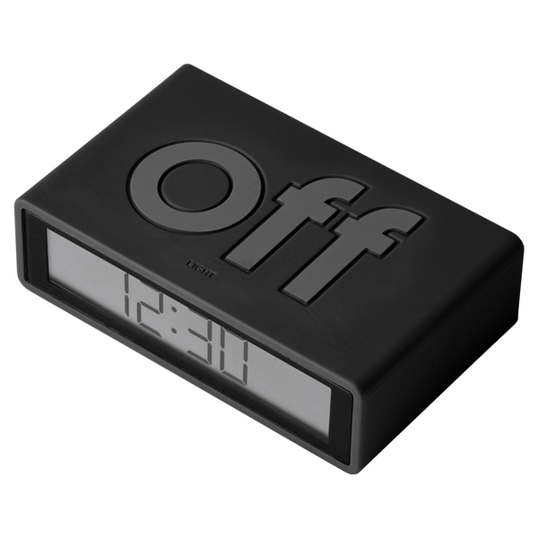 Picture of Lexon LR151N0 Flip Plus Mini Reversible Travel Alarm Clock&#44; Black