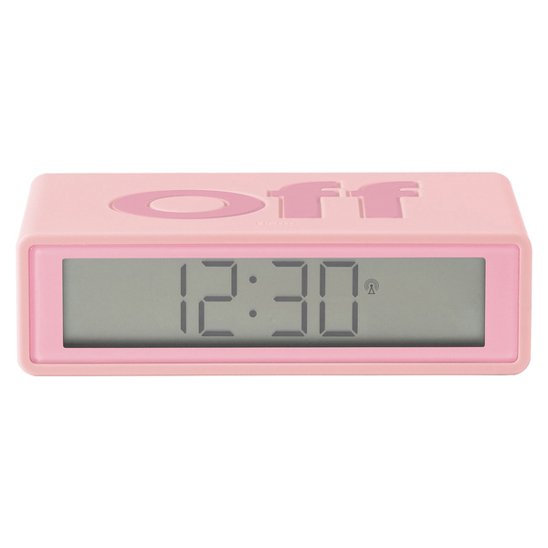 Picture of Lexon LR150P9 Flip Plus Radio-Controlled Reversible LCD Alarm Clock&#44; Rubber Pink