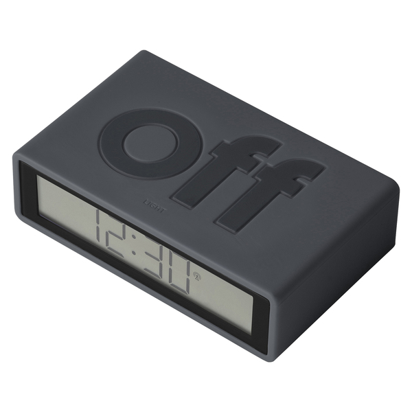 Picture of Lexon LR150G3 Flip Plus Radio-Controlled Reversible LCD Alarm Clock&#44; Dark Gray