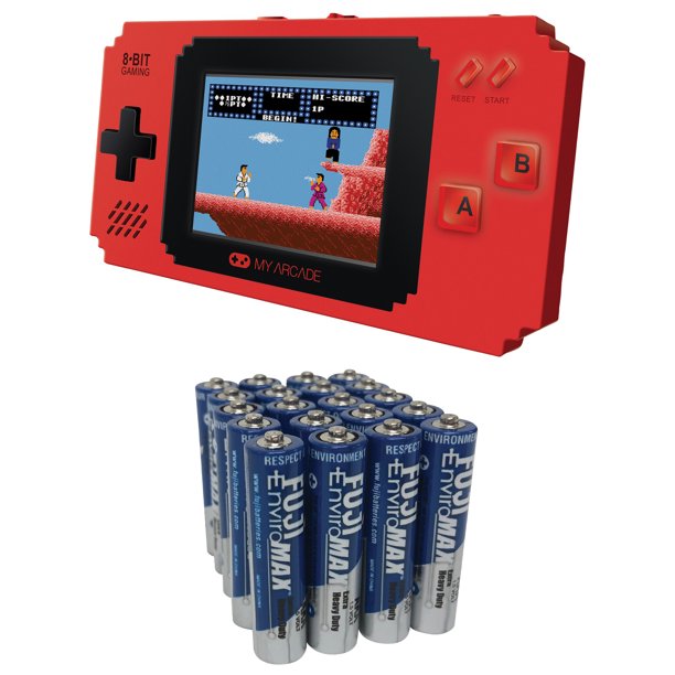 Picture of My Arcade 843631139745 Pixel Player Handheld Gaming System & Fuji Batteries 3400BP20 EnviroMax AAA Extra Heavy-Duty Batteries&#44; Pack of 20