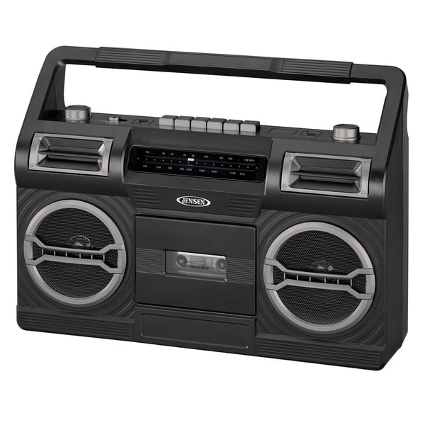 MCR-500 Portable AM-FM Radio with Cassette Player, Recorder & Built-in Speaker, Black -  Jensen