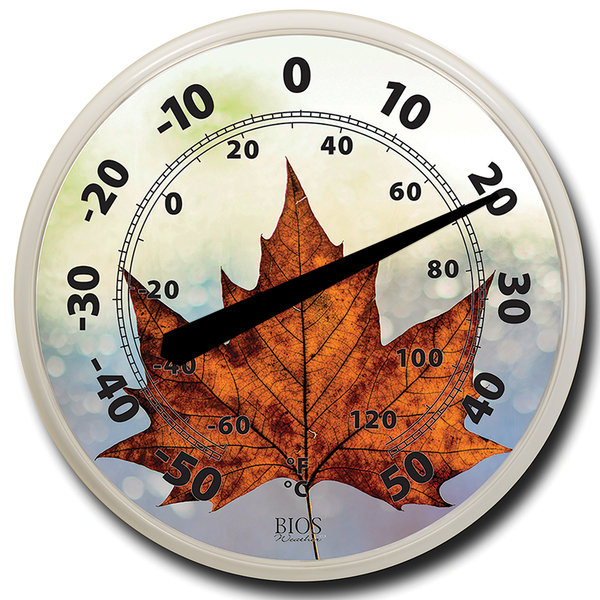 Picture of Bios Weather 524BC 12 in. Indoor & Outdoor Dial Thermometer&#44; Maple Leaf